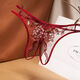 Sexy underwear for women, lace embroidery, sexy, hot, transparent, passionate thong, vaginal underwear, one size fits all, black