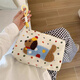 Jingfujia Polka Dot Dachshund Puppy Cosmetic Bag Hand Storage Bag Large Capacity Travel Portable Organizing Bag Washing Bag Polka Dot Large Cosmetic Bag + Yellow Rope 1