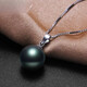 Qianpei black pearl pendant necklace, the sea water is perfect, a Mother's Day gift for my girlfriend and mother, 9-9 o'clock, 5MM black and green, flawless
