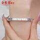 Jin Duoxi's new platinum bracelet for women pt950 bracelet with a round solid mouth, platinum bracelet, auspicious bracelet for women, gift for women, round mouth 52, width 5.1MM, weight 13.89 grams