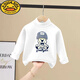 G.duck boys and girls half turtleneck German velvet bottoming shirt new style fashionable children's plus velvet warm top baby autumn and winter clothing German velvet gray hat white bear-fruit green 100 cm recommended height 90-100cm