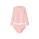 Jollybean | Children's Swimwear 25 Summer New Girls Long Sleeve Sun Protection Triangle Split Swimsuit Set Fluorite Pink 150 cm