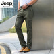 JEEP SPIRIT高端工装裤男士宽松直筒春夏季薄款户外多口袋春秋休闲裤2025新品 深灰色 9923（薄-款） 30 腰围2尺3