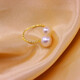Fat Donglai buys the same style seawater pearl ring, white, truly adjustable opening, strong light, flat round freshwater ring for women, white 7-10mm