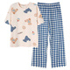Cat Man 100% Pajamas de algodón puro para mujeres en pantalones de manga corta de verano ropa casual de mujeres para mujeres sueltas se puede usar gran tamaño fuera del traje 675 Apricot azul L [recomendado 100-120 Jin [Jin iguala 0.5 kg]]]