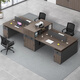 Boxen financial desk double-seat staff desk and chair combination two-person face-to-face employee computer desk now office desk technology wooden double table 1.95 meters + chair