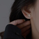 Miman (MIMORE) S925 silver hollow flower earrings for women, fashionable, high-end, temperamental earrings for pierced ears, no need to pick them when sleeping, and prevent clogging