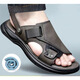 TTPMER Summer Men's Sandals Imitation Leather Comfortable Thick Sole Anti-Slip Beach Shoes Casual Soft Sole Sandals Gray 9923 38 [In Activity]