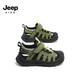 Jeep children's sandals summer new model for large children Jeep children's shoes non-slip boys and girls outdoor non-slip breathable beach shoes military green 28 shoes inner length about 18.3cm