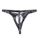 Locked flirting and training leather chastity pants women's underwear thong sexy underwear alternative toys black