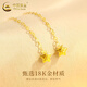 CHINA GOLD 18K Gold Star Tassel Ear Wire for Women New Simple Design Old Valentine's Day Birthday Gift for Girlfriend and Wife 18K Gold Star Tassel Ear Wire One Pair + Brand Gift Box About 0.08g