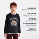 Hush Puppies children's clothing for boys and girls autumn new style comfortable and versatile cartoon print classic long-sleeved crew neck shirt navy blue 130 cm