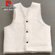 Pierre Cardin 100% Sheepskin Fur One-piece Vest Men's Autumn and Winter Shoulder Sheepshear Warm Vest Real Wool Liner Top Men's White Spliced ​​Leather Short Style 100% Real Wool Fur 2XL Recommended 120-140Jin Jin equals 0.5 kg