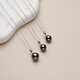Tahitian Black Pearl Pendant Classic High-Light Seawater Pearl Necklace for Girlfriend or Wife B Grade 9-10mm 925 Silver Buckle
