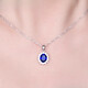 Sapphire pendant 925 silver plated 18K gold inlaid with blue tanzanite color gem clavicle necklace Princess Diana blue pendant (without chain)