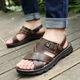 Red Dragonfly Offizielle Website Offizielle Website der offiziellen Ladenwebsite [Real Cowide] Erste Schicht Cowide Sandalen für Männer echte Leder -Sommer -Männer Sandalen für Männer 9928 Black Top Layer Cowhide 39