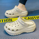 2025 summer new light wheel hole shoes men and women same soft-soled casual sandals outdoor shit-skinned beach slippers 10227A khaki 42