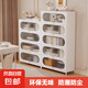 儿童书柜钢制上翻门收纳柜多层落地储物柜客厅卧室阳光板展柜书架 白色5门-高1695*宽500mm-方形门