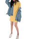 AFTER MONDAY2025 summer Korean style slim solid color short-sleeved T-shirt women's mid-length dress women's clothing 6624* sky blue M