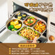 
Meichu (MAXCOOK) 304 stainless steel fast food plate lunch box with lid canteen dining plate rice plate cooking plate student lunch box divided lunch box five grid plate capibala MCWA7374