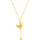 Saturday blessing yellow 18K gold butterfly necklace birthday gift for girlfriend C0616297 40+5cm