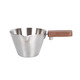 TEOTM wooden handle espresso measuring cup stainless steel small milk cup with scale coffee liquid extraction cup