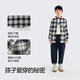Balabala Boys' Shirt Children's Long Sleeve Autumn Clothes Girls' Plaid Jacket Same Style in the Shopping Mall Comfortable and Versatile Black and White Tone 00491 100