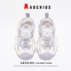 ABC KIDS Children's Shoes Children's Sports Shoes 2026 Summer New Anti-collision Breathable Knob Button Sports Sandals for Boys and Girls White Purple 26 Inner Length About 16.0cm