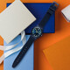 Swatch Swiss Watch Gentleman Blue 2.0 Dual Calendar New Year Gift Quartz Men's and Women's Watch Dark Blue 34mm