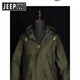 JEEP SPIRIT 2025 workwear hooded American retro new men's fishtail mid-length windbreaker Korean style parka outer green high quality XL 135-145Jin Jin is equal to 0.5 kg