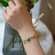 Libiao Linglongji Jewelry hand-woven 18k gold accessories natural ore turquoise bracelet with summer bracelet versatile bracelet (hand circumference 13-15CM)