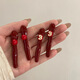 Ze Yuhan Korean cute little apple bangs hair clip bangs hair clip ancora red high-value side duckbill clip wine red small apple bangs clip random 2 pieces