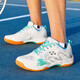 
Professional badminton shoes for men and women lightweight, comfortable, breathable, non-slip, wear-resistant children's tennis training sneakers white and green 37 (235mm)