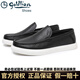 Goldlion Men's Loafers Soft Leather Business Casual Leather Toe Cowhide Men's Flat Shoes Breathable Single Shoes Black 40