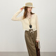 Fanslanen seaside resort-feeling knitted T-shirt blouse relaxed casual women's 2025 summer new top 2544 beige M