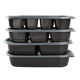 Nueva caja de almuerzo desechable Rectangular Japanese Box Box Caja de comida rápida Caja de comida de sushi Partition de plástico SZ1047 Grid doble con tapa 550ml 500 sets