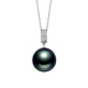 Chinese Valentine's Day gift for girlfriend 18k gold seawater Tahitian black pearl pendant salon pearl necklace gift beads G18k/approx. 12-13mm/slightly flawed