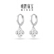 Ming brand jewelry platinum Pt950 platinum crushed ice flower earrings gift for women BFH0110 platinum earrings about 3.17 grams