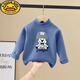 G.duck boys and girls half turtleneck German velvet bottoming shirt new style fashionable children's plus velvet warm top baby autumn and winter clothing German velvet gray hat white bear-fruit green 100 cm recommended height 90-100cm