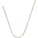 Saturday Fu Silver Buckle Pearl Necklace Mom Birthday Gift X058606 Oblate Round Approx. 5-5.5mm 42cm