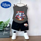 Disney pure cotton boy sleeveless vest set summer new Ultraman children's top baby summer suit handsome two-piece set fruit green T983 + black T273 small 110 cm recommended height 100-110CM