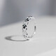 Lingmeng 999 sterling silver ring for women, non-fading, fashionable and personalized, four-leaf clover, pure silver, Korean style, young girl, hypoallergenic ring, real silver, lucky you, four-leaf clover ring, 5.853g, real silver, solid