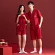 Pure cotton pajamas wedding newlyweds couple set red men's women's short-sleeved summer love couple's pajamas summer Z52012 couple XL male