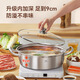 Fabricado en Tokio, Yuanyang Hot Pot 304 cocina de inducción recta de acero inoxidable moldura de una sola pieza engrosada de doble propósito 0 fugas 30 cm