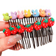 Garnbei children's cute hair comb for broken hair, girl's bangs hairpin, little girl's forehead and back hairpin, baby comb, metal cartoon hair comb - pink rabbit style, single