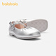 Balabala children's shoes girls princess shoes 2025 new spring and autumn soft-soled performance shoes ballet style shoes bow ash silver 20301 27 (foot length 16.3-16.7/inner length 17.7)
