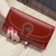 Sefulun (seefulun) new genuine leather women's wallet long large capacity mobile phone bag bronze gold