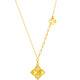 Saturday Blessing Yellow 18K Gold Necklace Women's Colorful Four-Leaf Clover Necklace Birthday Gift C0621041 40+5cm