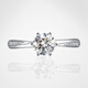 AVHE 18K gold PT950 platinum cultured diamond six-claw art ladies ring asking for wedding gift Chinese Valentine's Day IGI certificate platinum diamond ring + 1 carat diamond (D/VVS/3EX/N)