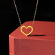 Dewey Fan 999 Pure Gold Silver Necklace Women's Gold Love Pendant Clavicle Chain Temperament Niche Gift for Girlfriend's Birthday Love+s925 Necklace (Thick Gold Layer)